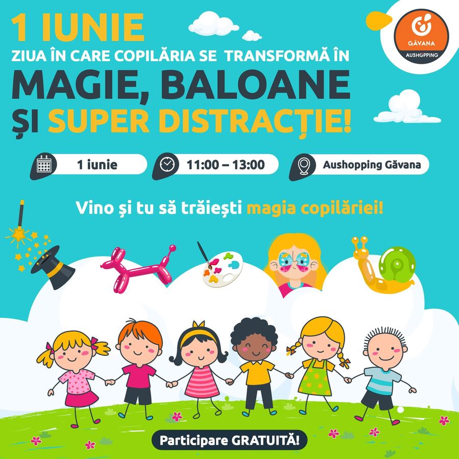 Afiș 1 Iunie la Aushopping Pitești Găvana